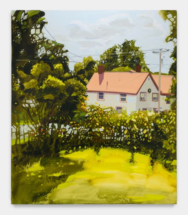 Keiran Brennan Hinton Bonnie and Oakley's House, 2021 Oil on canvas 56 x 48 inches (142.24 x 121.92 cm)