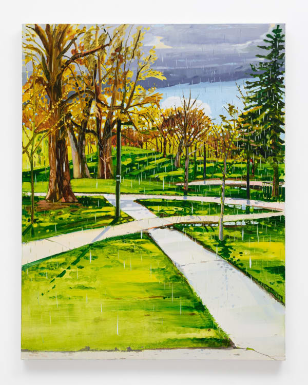 Keiran Brennan Hinton Spring Rainstorm, 2023 Oil on linen 56 x 44 inches (142.2 x 111.8 cm)