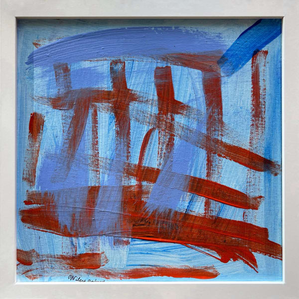 Wiley Johnson, Lines on light blue background, 2020