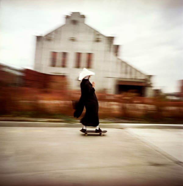 Skateboarding Nun
