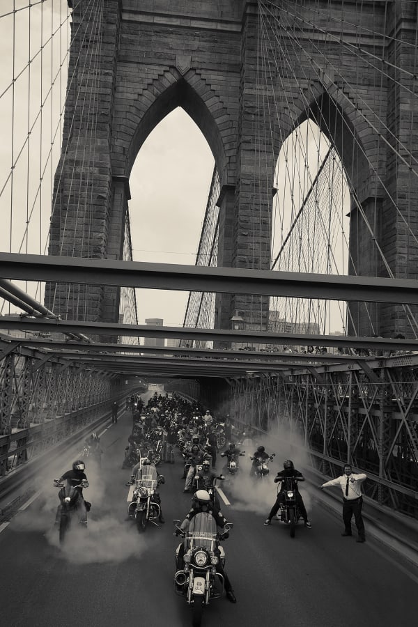 Bryan Helm, Burning the Brooklyn Bridge, Aidans Ride, Brooklyn NY, 2017