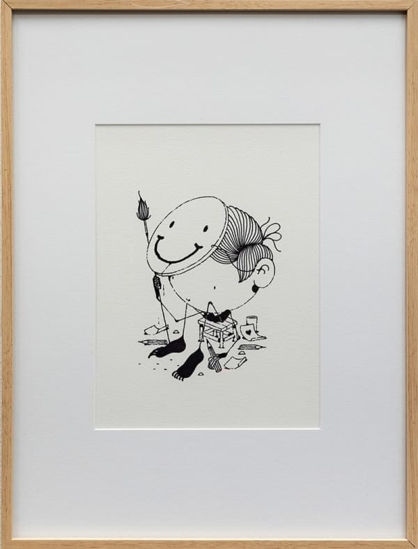 Bon Jour, 2025 Encre sur papier Arches 29,7 x 21cm ; 40 x 30 cm encadré