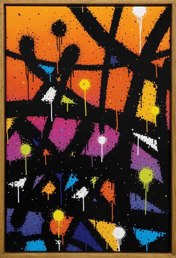 Hotspot 3, 2022 Acrylic and spray paint on canvas 60 x 40 cm