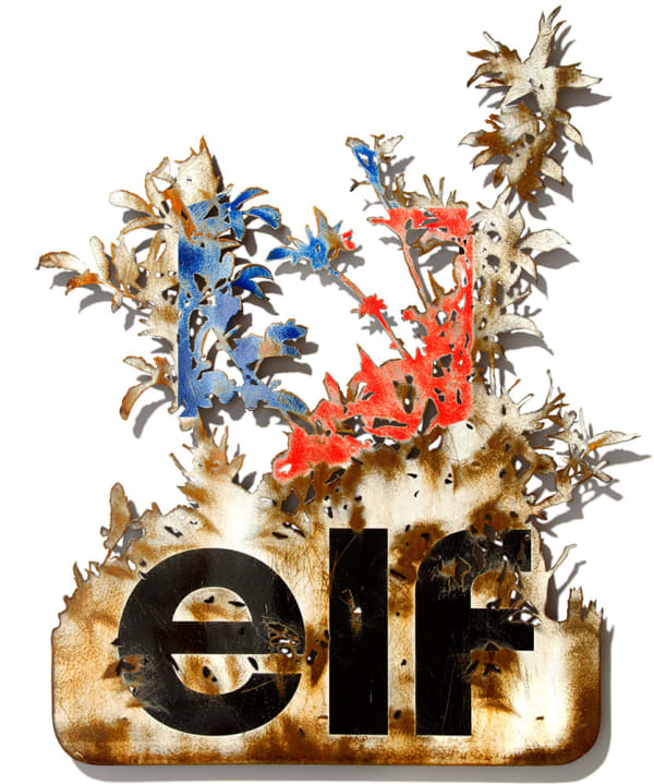 Elf, 2022 Hand cut-out metal plate 98 x 77 cm