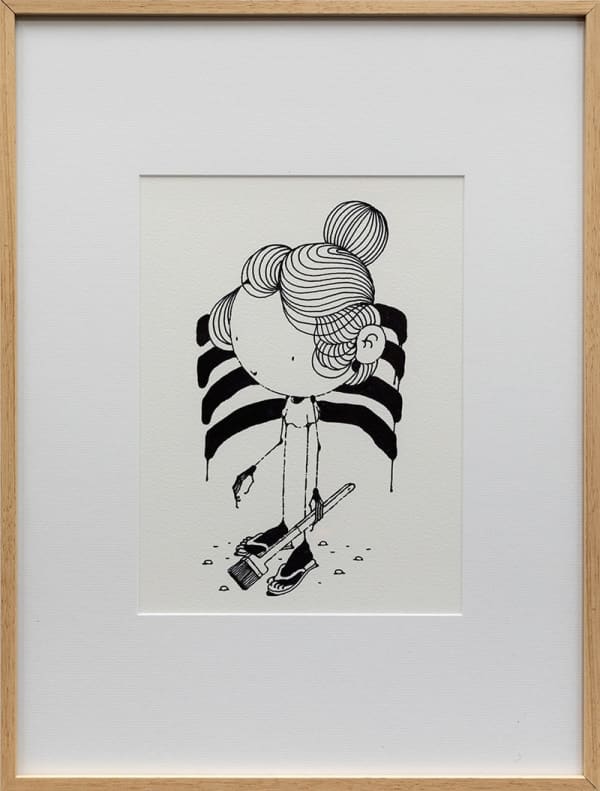 Souffle d’encre, 2025 Encre sur papier Arches 29,7 x 21cm ; 40 x 30 cm encadré