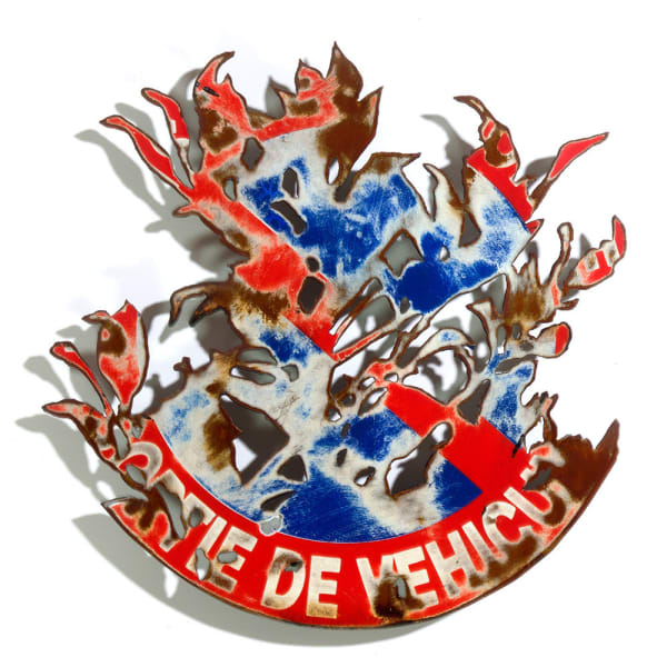 DDS 03, 2023 Hand-cut metal plate 32 x 32 cm