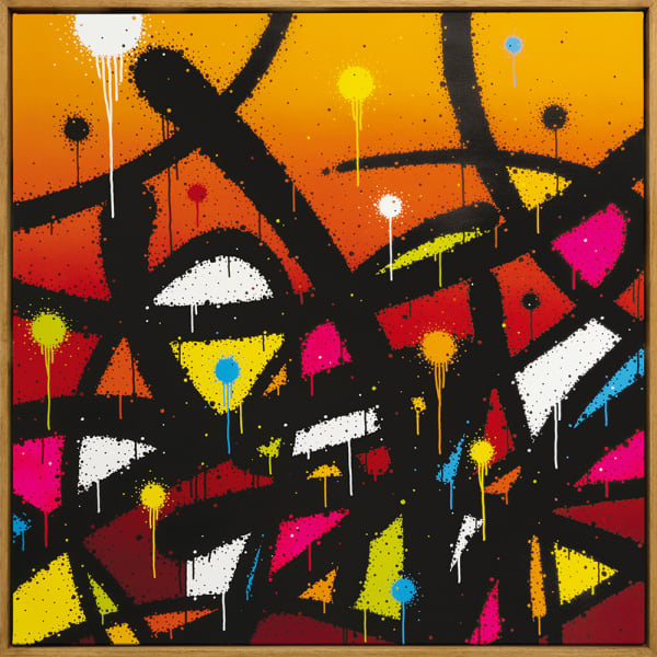 Close Combat 3, 2022 Acrylic on canvas 80 x 80 cm