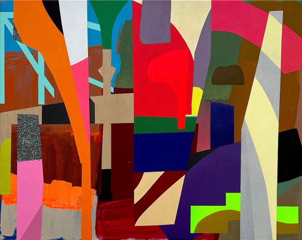 Cascade, 2024 Acrylic on sewn canvases 60 x 76 cm