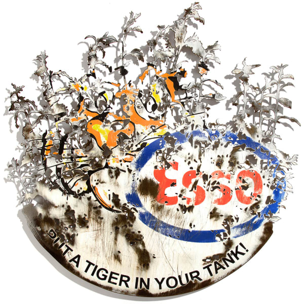 Esso Tiger, 2022 Hand-cut metal plate 120 x 118 cm