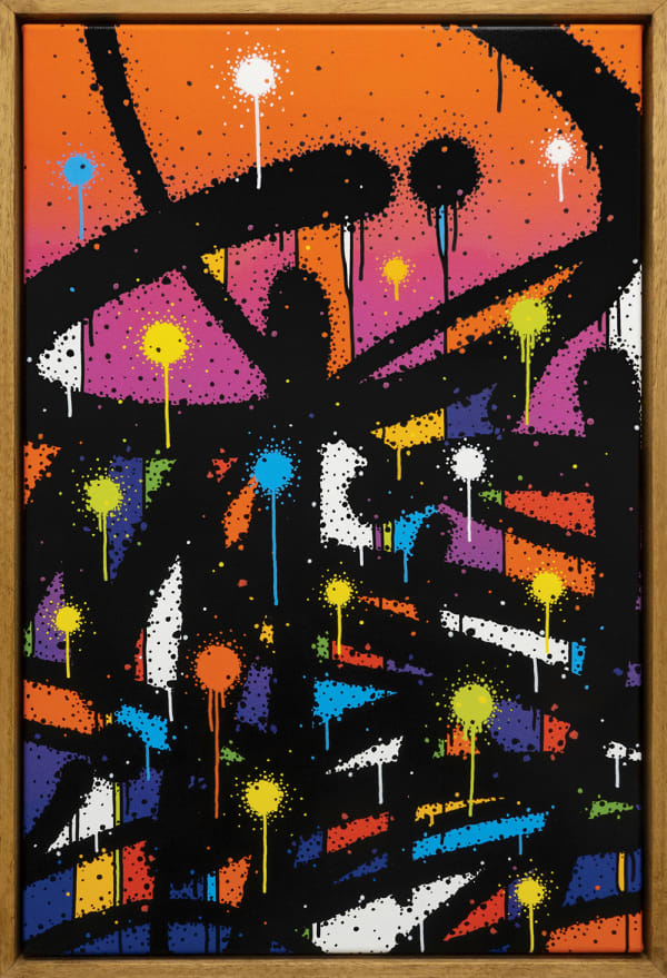 Hotspot 5, 2022 Acrylic and spray paint on canvas 60 x 40 cm