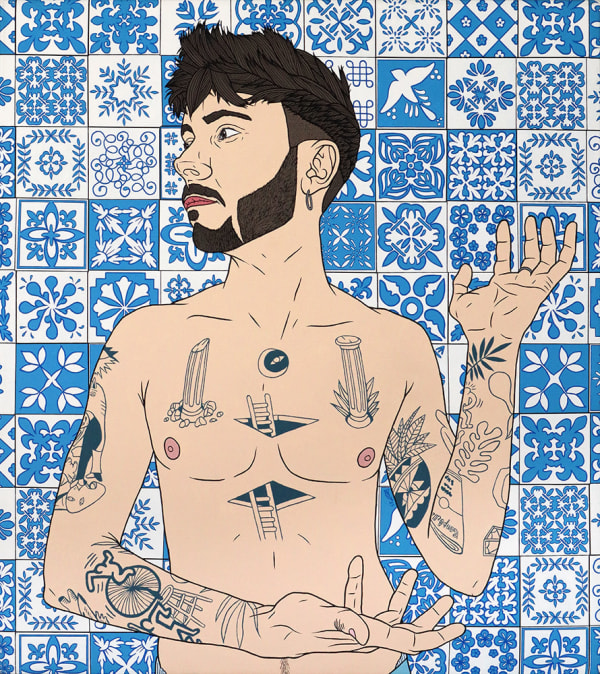 Autoportrait, 2023 Acrylic on canvas 90 x 80 cm