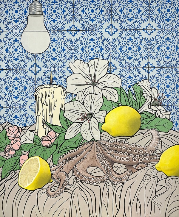 Julian Semiao, Nature morte aux azulejos, 2024