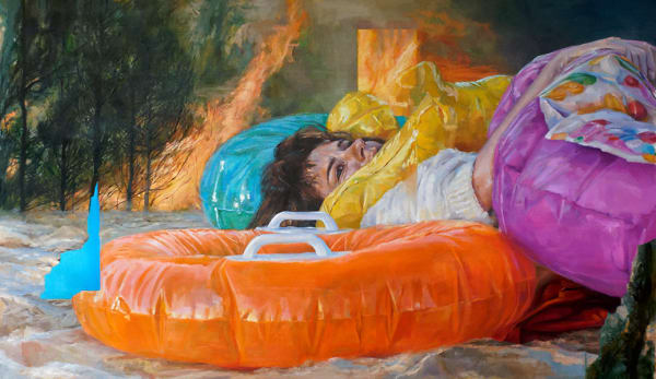 Je vois brûler l'eau vive, 2023 Oil painting on canvas 110 x 190 cm