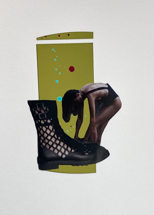 Eve Ozer The Bather, 2020 Collage 12 x 9" unframed 16.25 x 13.75" framed