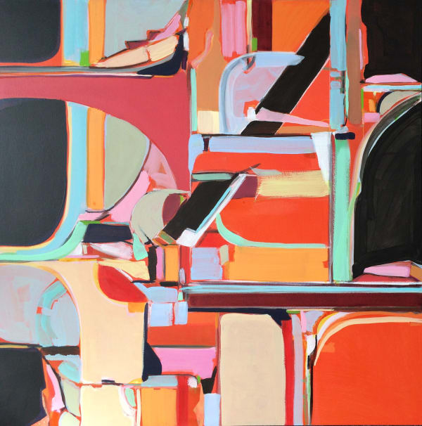 Glynis Tinglof Over, Under, Through Acrylic, ink, and oil on panel 24 x 24" unframed