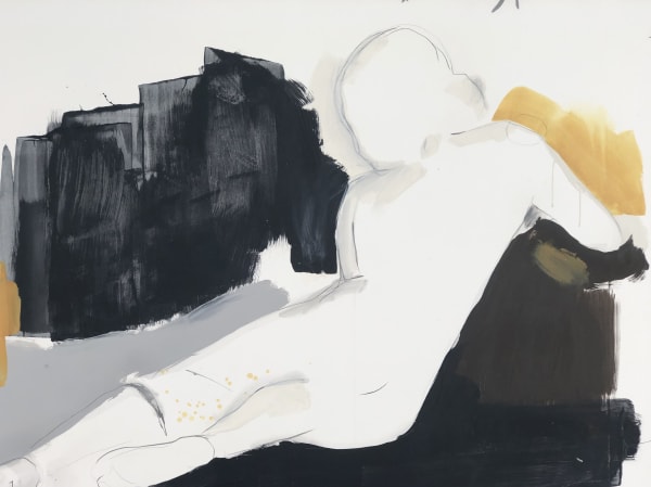 Melissa Herrington yellow, 2022 Mixed Media on paper 44 x 60"