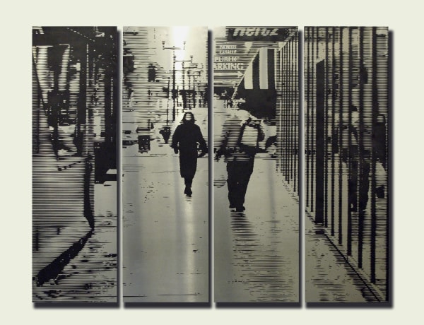 Mark Phillips North La Salle Etched Metal (4 panels) 61.5 x 48" unframed