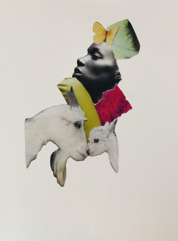 Eve Ozer Goddess, 2019 Collage 12 x 9" unframed 16.25 x 13.75" framed