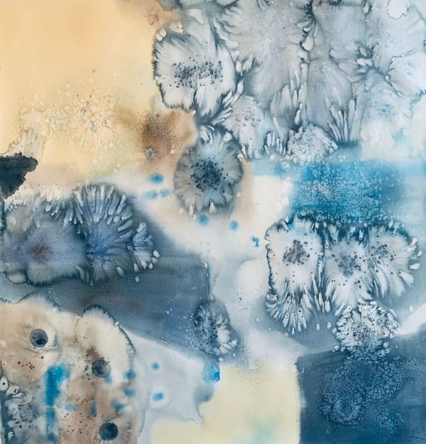Allison Svoboda Found Fractals 5, 2022 Watercolor on paper 45 x 45" unframed 49.75 x 49.75" framed
