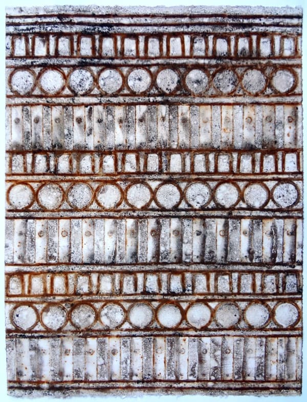 Jeffrey Allen Price Tablet (II) Mixed media on corrosion paper 20 x 26" unframed 28.75 x 36.25" framed