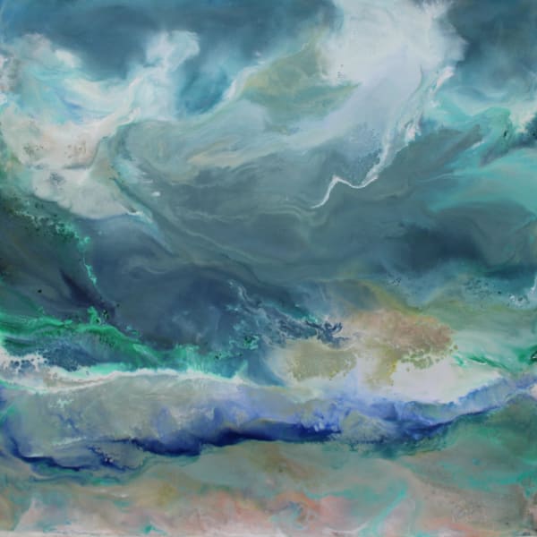 Ruth Hamill Sojourn Encaustic on canvas 18 x 18" unframed 19.75 x 19.75" framed