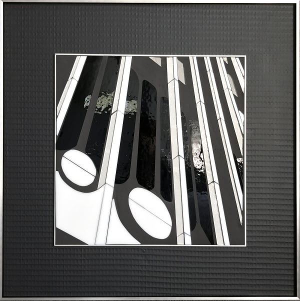 Heather Hancock Reflect 2.16 (Donatello) Glass/ Mixed Media 22 x 22" framed