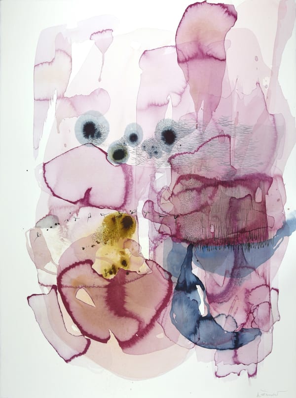 Ana Žanić Blush Nebula V , 2022 Watercolor on paper 30 x 22" unframed 39.25 x 32" framed