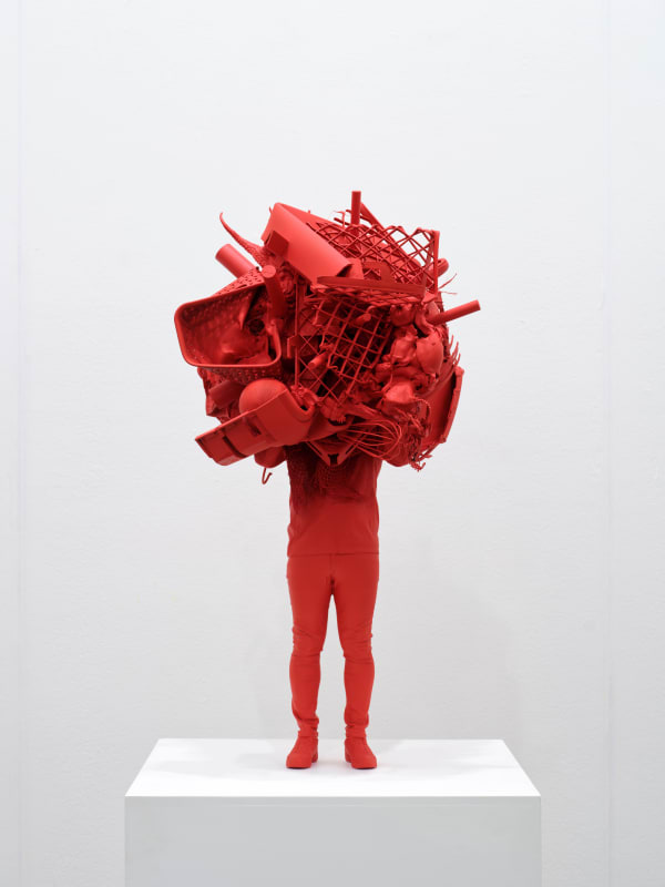 Daniel Firman, Daniel #5 (mini Gathering monochrome rouge), 2023