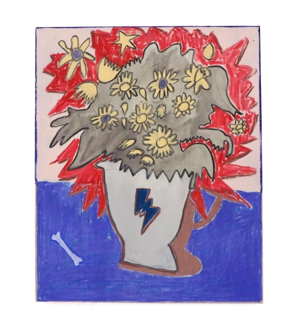 Boris Saccone, Still life with flowers and bone, 2022