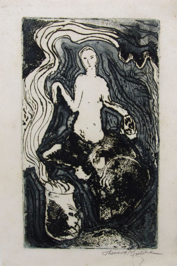 Theresa Musoke, Dancing figure with Pot, 1963-65