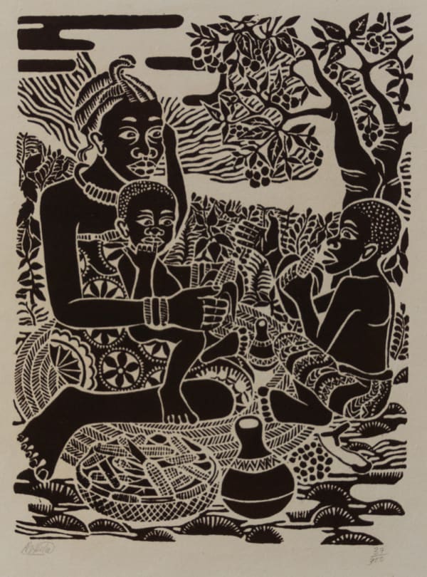 Robino Ntila, Untitled (Woman With Two Children), Undated