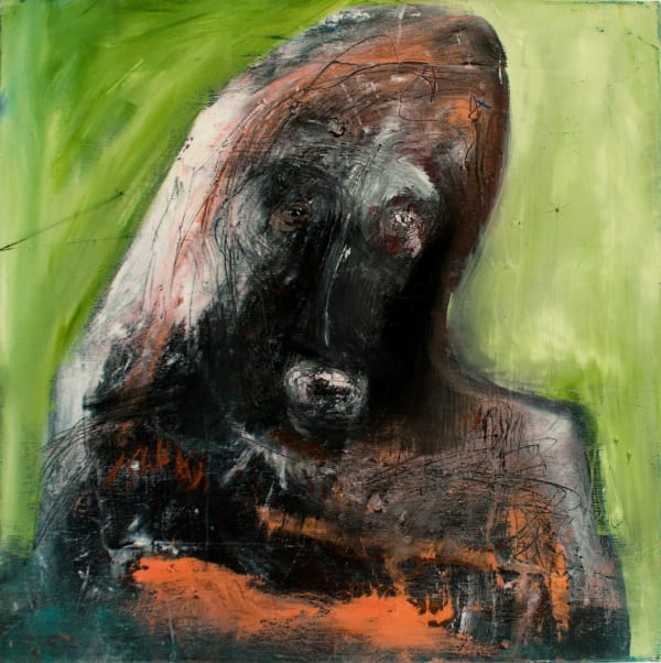 Shabu Mwangi, Untitled V ( Green and Orange), 2021