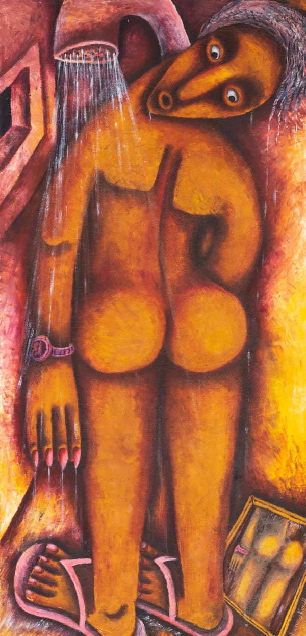 Richard Kimathi, Woman Showering, Circa 1998