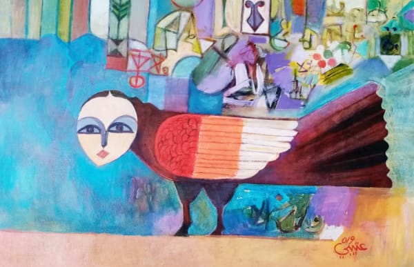 Mohamed Abdella Otaybi, Untitled II (Bird Woman), 2019