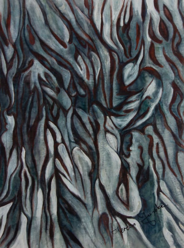 Theresa Musoke, Untitled, (blue and red), 2021