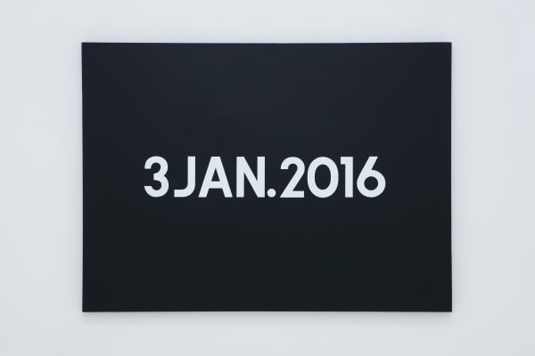 Lu Pingyuan On Kawara, Today Series, 3 JAN.2016, 2016 104 x 142 x 4 cm