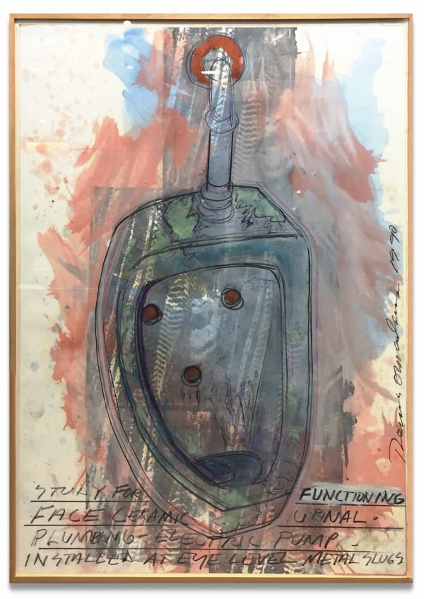 Dennis Oppenheim, Study for fonctioning face cerami urinal, 1990