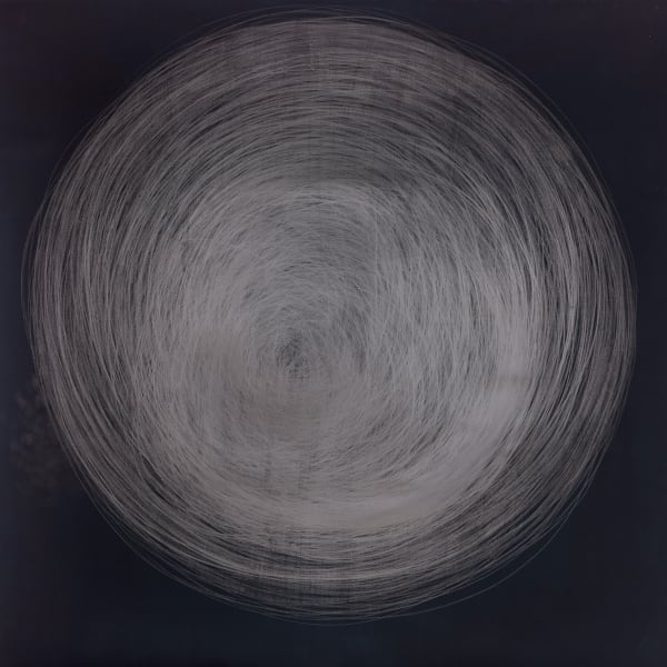 Carali McCall, Work no. 1 (Circle Drawing) mid series Blue / Black, 1hr 53min, 2024