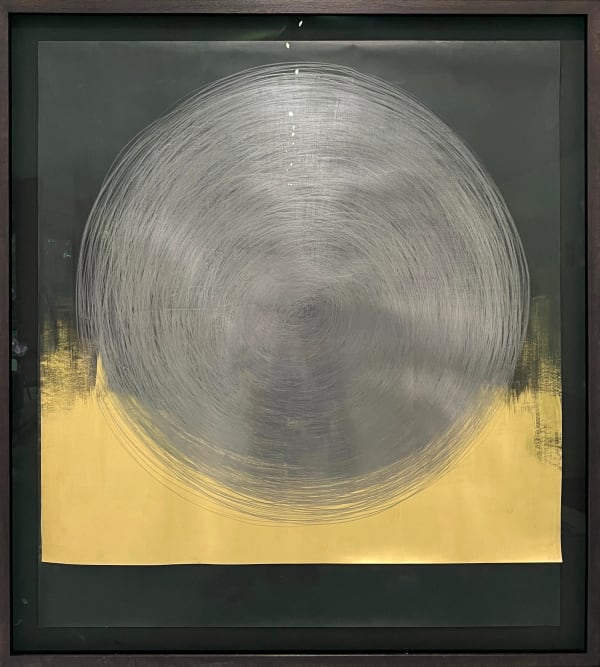 Carali McCall, Circle Drawing: Green-Black / Gold, 2023