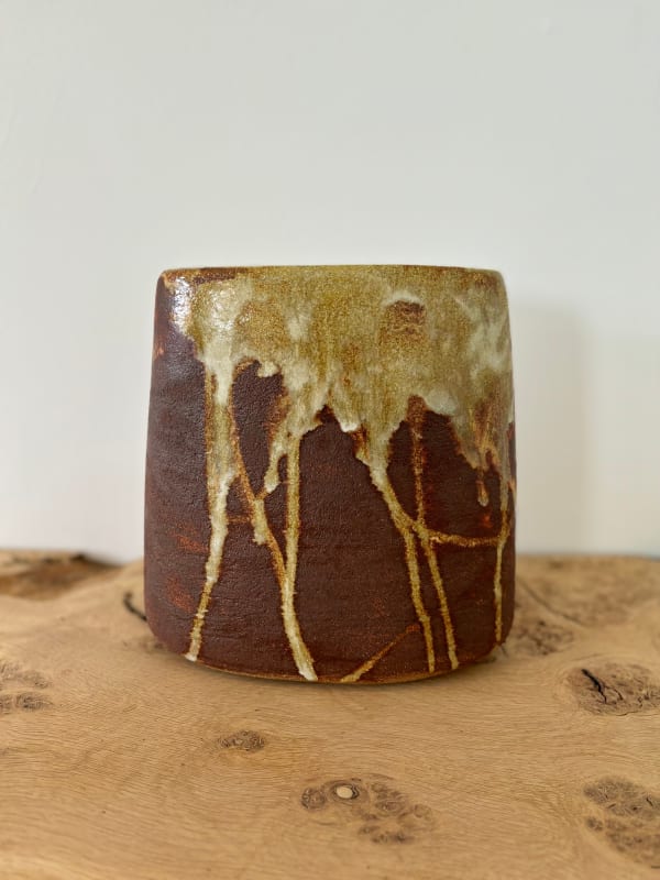 ARD, Brown vase with white drip, 2022