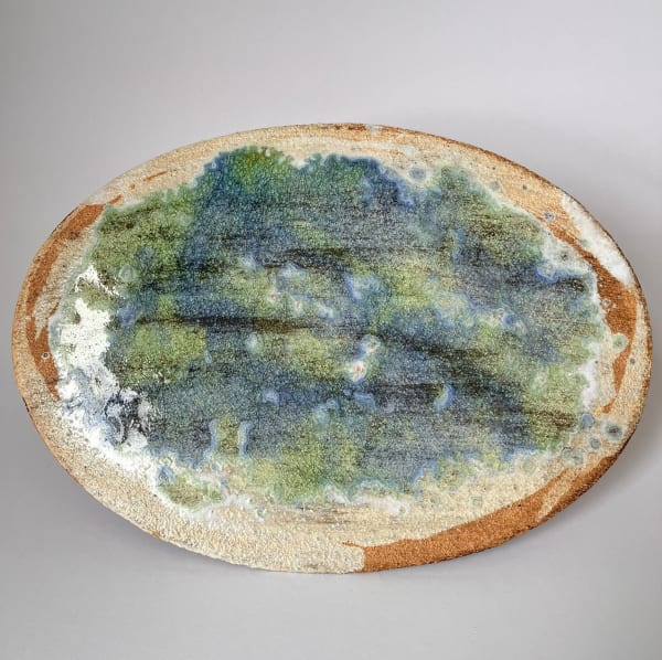 ARD, Oval flat plate with sea glass, 2025