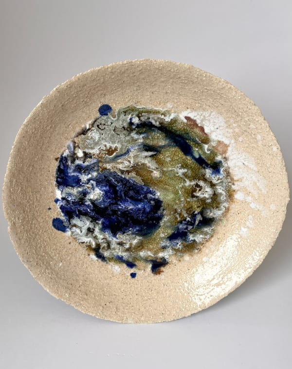 ARD, Large round sea glass plate, 2025