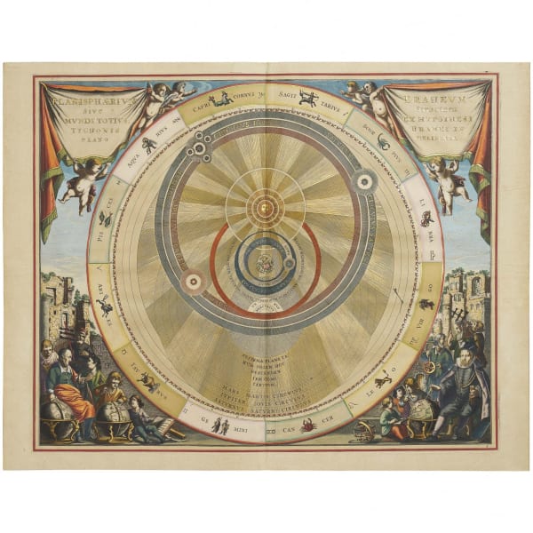 ANDREAS CELLARIUS, Planisphaerium Braheum, sive structura mundi totius, ex hypothesi Tichonis Brahei in plano delineata