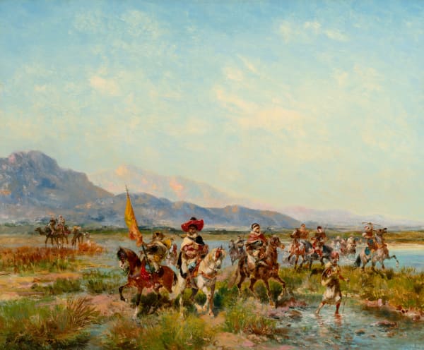 GEORGES WASHINGTON, Horsemen crossing a Wadi