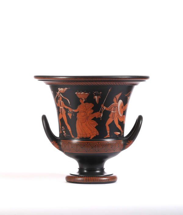 WEDGWOOD AND BENTLEY, A Black Basalt 'Encaustic-Decorated' Two-Handled Krater Vase, c. 1770 - 1775