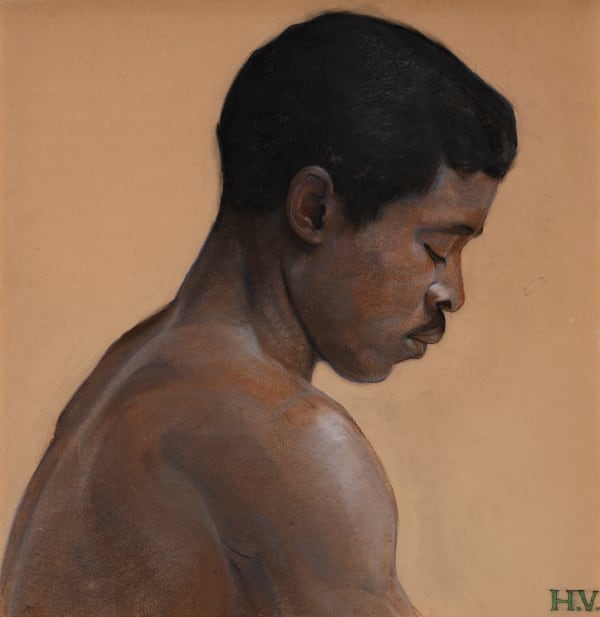 HENRIETTE VAILLANT Bust-length study of a man in profile