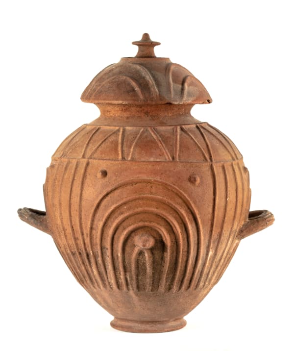 Etruscan Terracotta Urn and Cover, 8th-6th c. B.C.