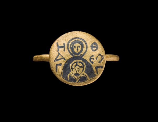 Ring with Virgin and Christ, 5th-6th century A.D.