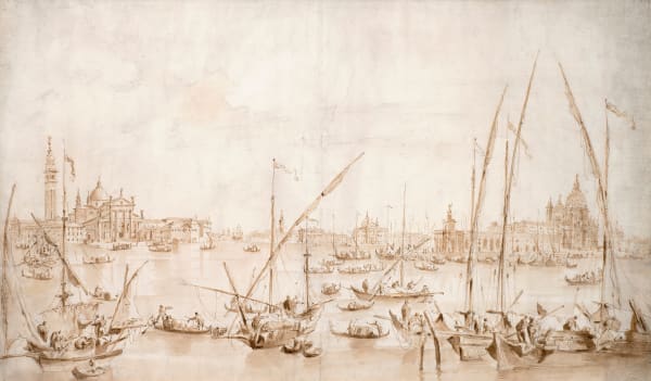 FRANCESCO GUARDI, Venice: A Panoramic View of the Bacino di San Marco with San Giorgio Maggiore, the Punta della Dogana and Santa Maria della Salute