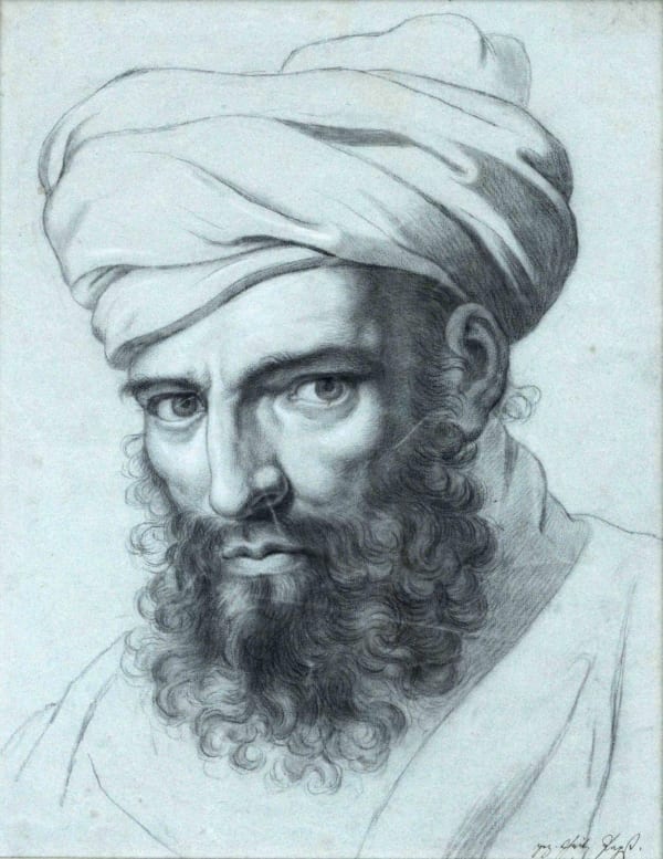 Portrait of a bearded man wearing a turban